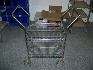 lot 122 image: Uline Metal Cart on Wheels  Casters