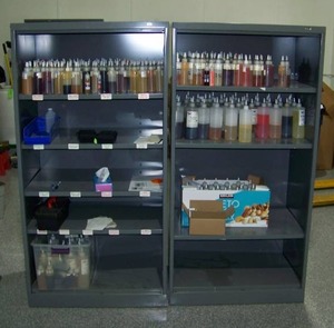 lot 152 image: (2) ULine Metal Shelves