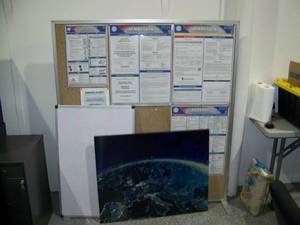 lot 153 image: Standing Office Bulletin Board, Dry Erase Board and Space Pic of Europe