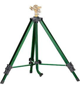 lot 34 image: Orbit 58308Z Tripod Lawn Brass Impact Sprinkler - 360 Degree Rotating Sprinkler