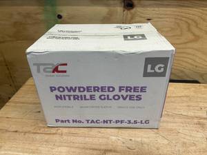 lot 80 image: TAC- Case of Powdered Free Nitrile Gloves Size Large (1000 gloves)