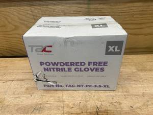 lot 81 image: TAC Case of- Powder Free Blue Nitrile Gloves Size XL (1000 gloves)