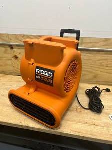lot 11 image: RIDGID 1625 CFM 3-Speed Portable Blower Fan Air Mover with Collapsible Handle and Rear Wheels for Water Damage Restoration