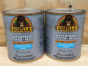 lot 101 image: Gorilla Crystal Clear Waterproof Patch & Seal, 32 oz (Lot of 2)
