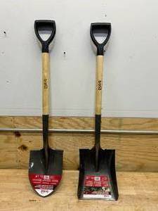 lot 68 image: BOND D Handle Square Head Shovel with D Handle Round Point Shovel