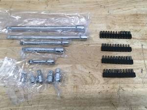lot 110 image: Craftsman 10 Piece Extension and Adapter Set and Assortment of Bits