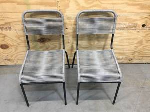 lot 142 image: Lot of 2 - Grey And Black Corded Chairs