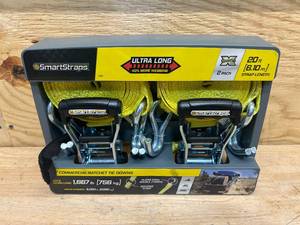 lot 177 image: SMARTSTRAPS 20 Commercial Ratchet Tie Downs (2 Pack)