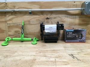 lot 162 image: Two Winches and Ratcheting Load Binder