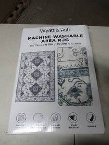 lot 37 image: Wyatt & Ash Machine Washable Area Rug-5 3 x 7 5- Alisha Aqua