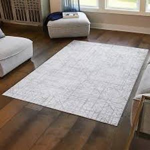 lot 45 image: Wyatt & Ash Washable Area Rug-5 ft. 3 in. x 7 ft. 5 in.-White Grey