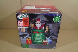 lot 1B image: 10 Airblown Inflatable Christmas Yard Dcor