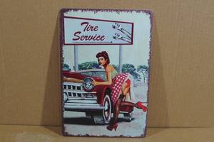 lot 302 image: Metal Tire Service Sign