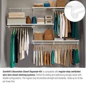 Lot of  Everbilt 5 ft. - 8 ft. Decorative Closet Organizer Kit   Customer Returns See Pictures