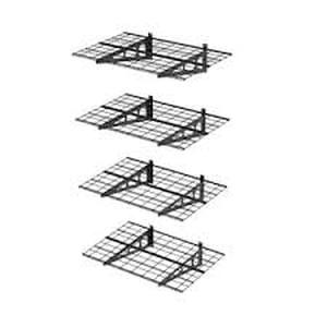 FLEXIMOUNTS 36 in. W x 24 in. D Steel Garage Wall Shelf in Black (4-Pack)  Customer Returns See Pictures