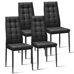 Black Dining Side Chairs with Thick Fabric Cushion and High Back (Set of 4) by Boyel Living  Customer Returns See Pictures