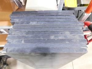 lot 58 image: (12) Rubbermaid Black Laminated Wood Shelf 12 in. D x 48 in. L
