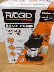 lot 68 image: RIDGID 13 HP Stainless Steel Dual Suction Sump Pump