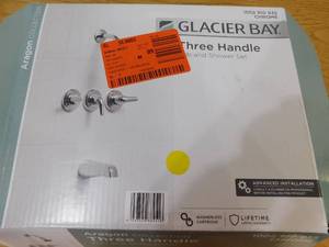 lot 70 image: Glacier Bay Aragon 3 Handle 1-Spray Tub and Shower Faucet 1.8 GPM in Chrome (Valve Included)