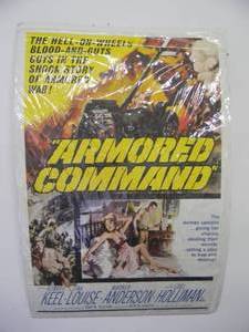 lot 8 image: VINTAGE ORIGINAL 1961 ARMORED COMMAND MOVIE THEATRE ADVERTISING POSTER #61 of 252 MADE - RARE - FANTASTIC ORIGINAL PIECE - APPROX 27 By 42 - SEE PICTURES