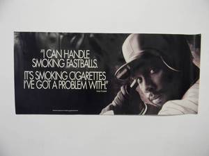 lot 12 image: VINTAGE ORIGINAL 1992 KIRBY PUCKETT MINNESOTA TWINS  MN. DEPT. OF HEALTH NO SMOKING ADVERTISING POSTER - RARE - FANTASTIC ORIGINAL PIECE - APPROX 36 By 16 - SEE PICTURES