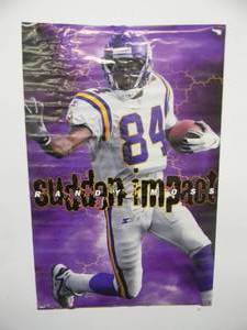 lot 18 image: ORIGINAL 1998 MINNESOTA VIKINGS RANDY MOSS - Costacos Brothers Poster SUDDEN IMPACT - GREAT ORIGINAL PIECE - APPROX 23 By 34 - SEE PICTURES