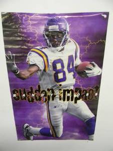 lot 16 image: 2 NEW OLD STOCK ORIGINAL 1998 MINNESOTA VIKINGS RANDY MOSS IMPACT - Costacos Brothers Posters #6546 Randy Moss Production - GREAT ORIGINAL PIECES - APPROX 23 By 35 - SEE PICTURES