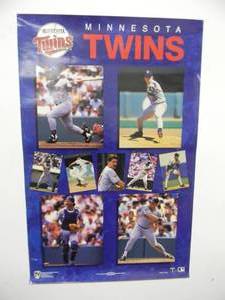 lot 26 image: VINTAGE ORIGINAL 1991 MINNESOTA TWINS WORLD CHAMPS POSTER - RARE - GREAT ORIGINAL PIECE - APPROX 22 By 34 - SEE PICTURES