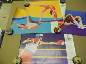 lot 27 image: 4 VINTAGE ORIGINAL 1988 US OLYMPIC OLYMPIC ADVERTISING POSTERS - RARE - GREAT ORIGINAL PIECES - APPROX 22 By 14 - SEE PICTURES