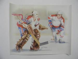 lot 31 image: ORIGANAL 1982 SCAFA-TORNABENE ART PUBL. CO. INC. Jeff Rodriguez HOCKEY ART - RARE PIECE - FANTASTIC ORIGINAL PIECE - APPROX 20 By 16 - SEE PICTURES