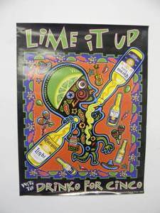 lot 43 image: (3) Original NEW OLD STOCK CORONA LIME IT UP WITH THE DRINKO FOR CINCO BAR ADVERTISING POSTERS - GREAT OLD SCHOOL PIECES - APPROX 18 By 24 - SEE PICTURES