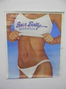 lot 49 image: VINTAGE RARE Original BEER BELLY PABST LIGHT BEER ADVERTISING POSTER - GREAT PIECE - APPROX 17 By 20 - SEE PICTURES