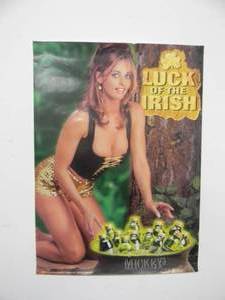 lot 51 image: VINTAGE 1999 RARE Original LUCK OF THE IRISH MICKEYS BEER ADVERTISING POSTER - GREAT PIECE - APPROX 13 By 18 - SEE PICTURES