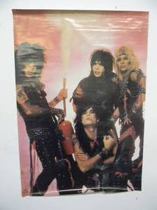 lot 71 image: VINTAGE 1984 ORIGINAL MOTLEY CRUE POSTER - GREAT PIECE - APPROX 24 By 34 - SEE PICTURES