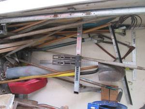 Corner lot of lawn and garden tools...