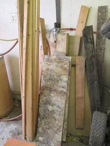 Bundle of wood slats and scrap wood...