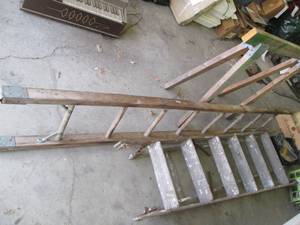 Wood step ladder and stationery lad...