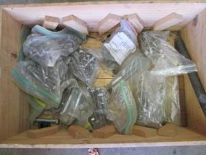 Wood box crate containing assorted ...