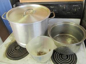 Large stock pot, large plastic meas...