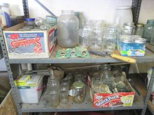 Assortment of Canning jars, hose tw...