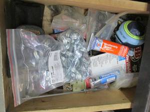 Content of drawer including hose cl...