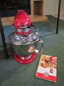 Red KitchenAid stand mixer...