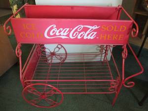 Metal framed Coca-Cola vending cart...