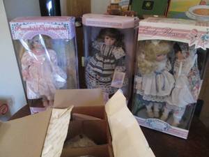 Collection of fancy porcelain dolls...