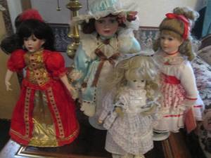 Elegant Porcelain doll grouping eac...