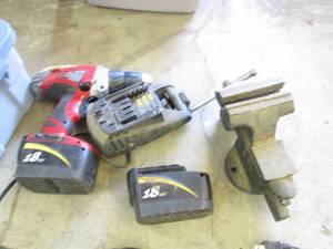 Heavy duty bench vise plus cordless...
