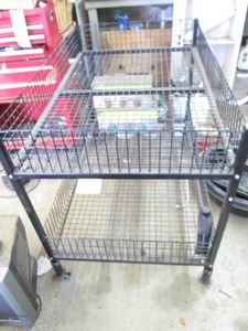 Large wire rack style rolling retai...