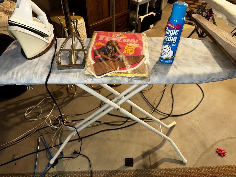 lot 532 image: Ironing Board and Iron as Seen in Photo.