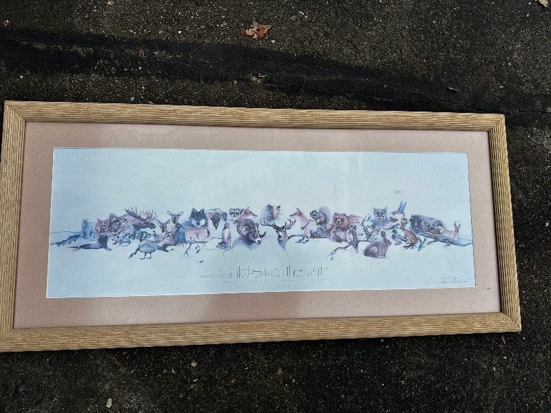 lot 909 image: Signed Marie Buchfink  Children of the Earth Framed Print