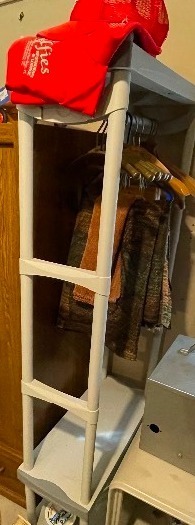 lot 459 image: Plastic Storage Rack with Hanging.